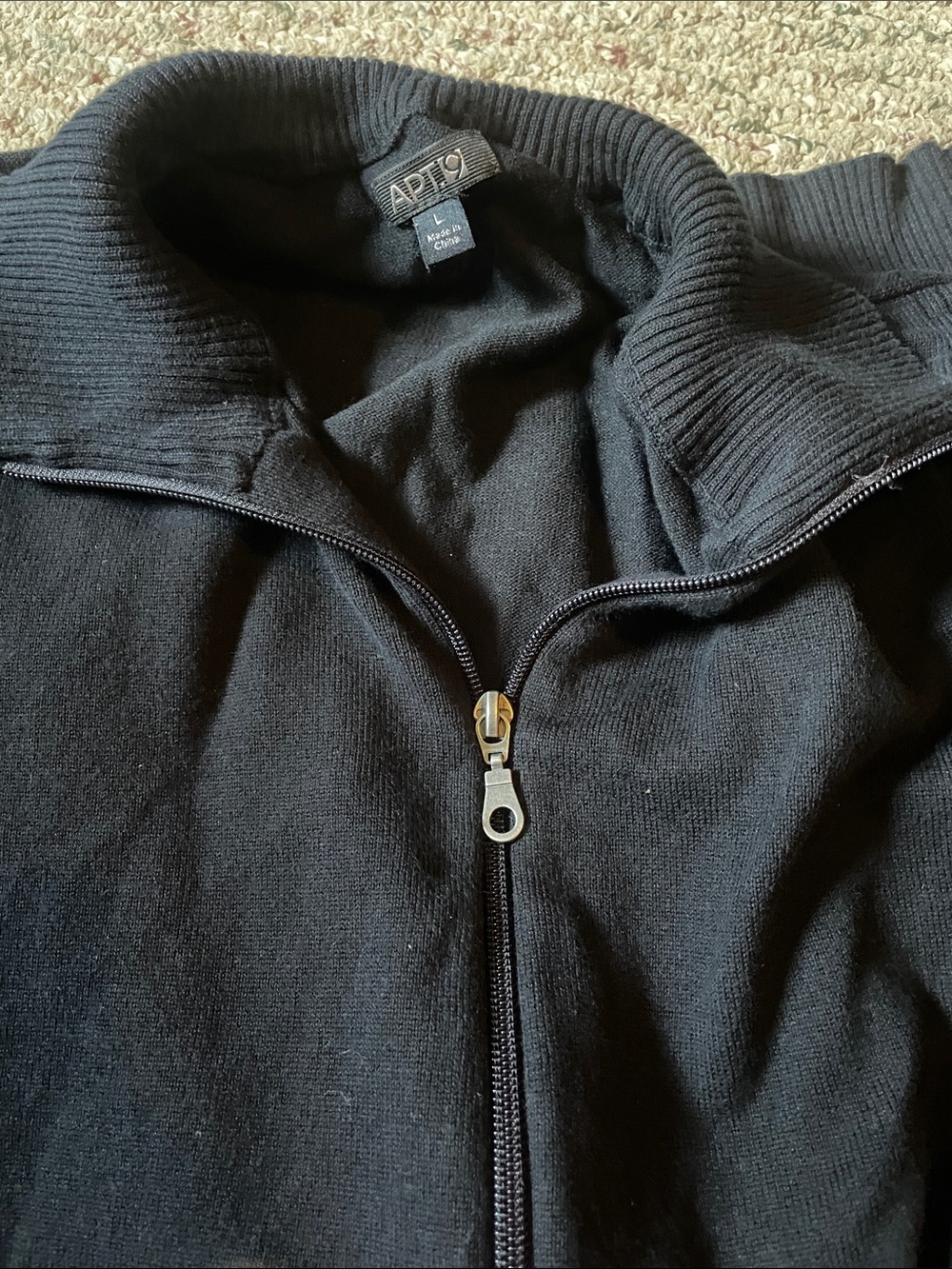 Apt. 9 Men's Black Full-Zip Knit Sweater